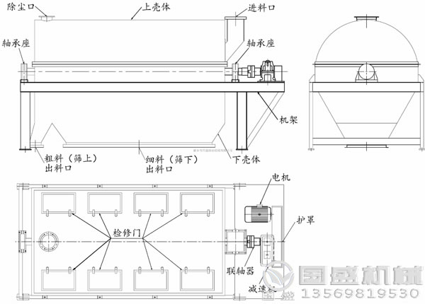 滚筒式振动筛沙机